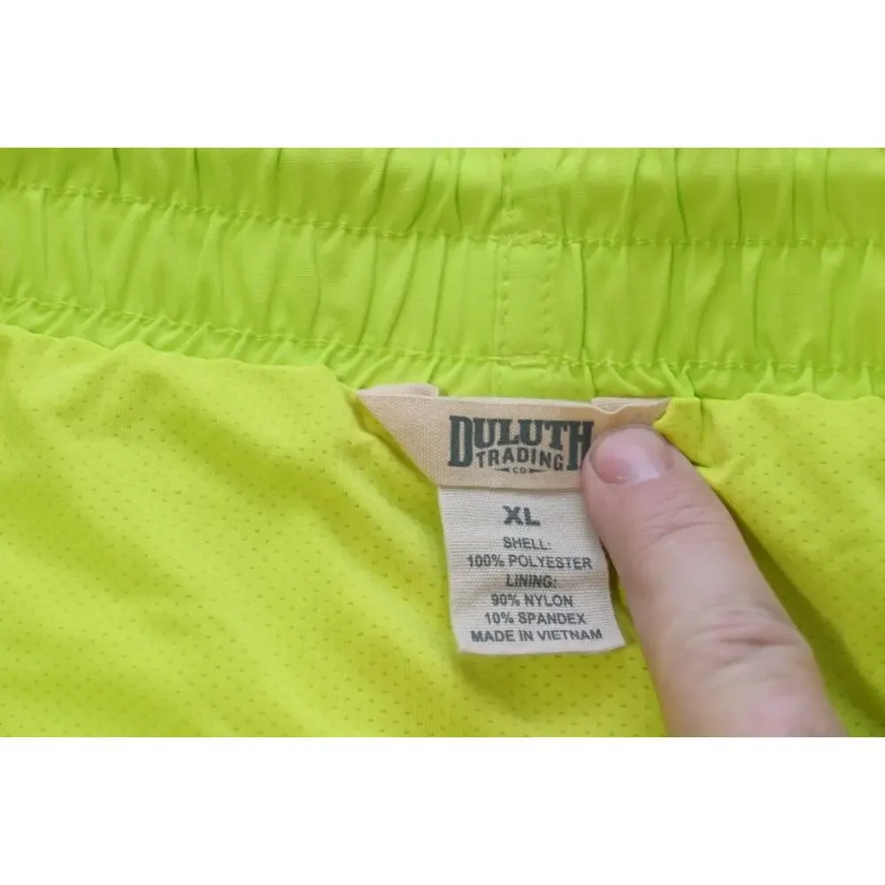 Duluth Trading Co. Swim Trunks Neon Green Fishing Shorts 9